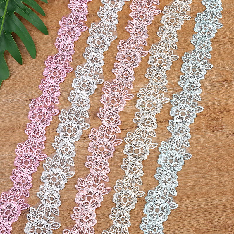 Embroidery Flower Pattern - 5CM Width Embroidered Organza Flower Lace