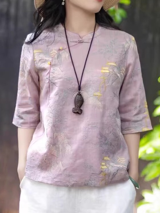 Embroidery Artist - New Chinese Style Shirt Women Large