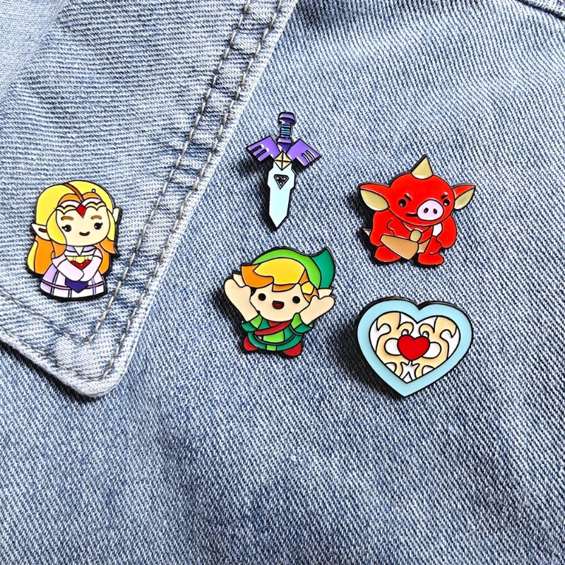 Embroidery Garment - New 5pcs Cute Anime Figures Enamel