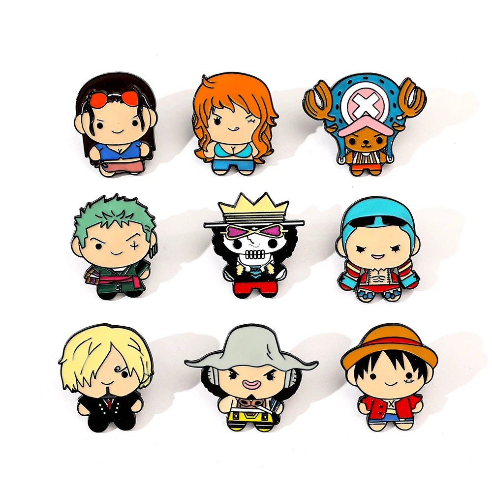Embroidery Garment - 9 Pcs Creative Cartoon Brooch Anime