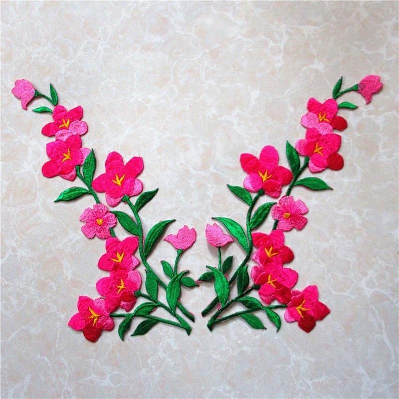 Embroidery Flower Pattern - 1/2pcs Nice Blue Flower Patch Embroidered