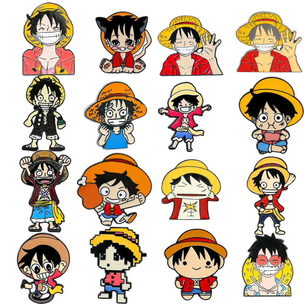 Embroidery Garment - 16 Pcs Cartoon Character Brooch Creative