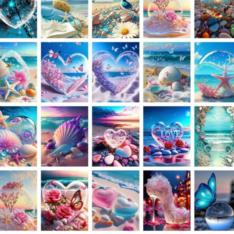 Embroidery Gift - Diamond Painting Seaside Landscape Starfish Shells