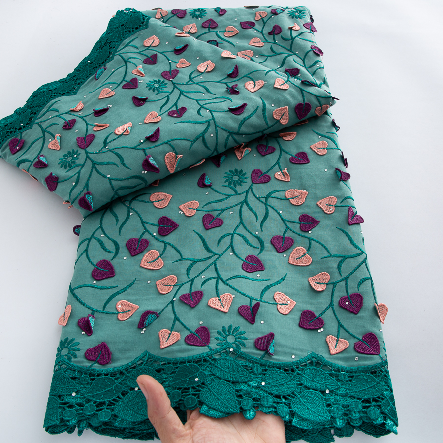 Embroidery Flower Pattern - Nigerian Embroidery Cotton Lace Fabric High