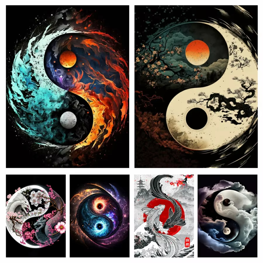 Embroidery Motif - 1PC frameless Yin Yang Tree 5D