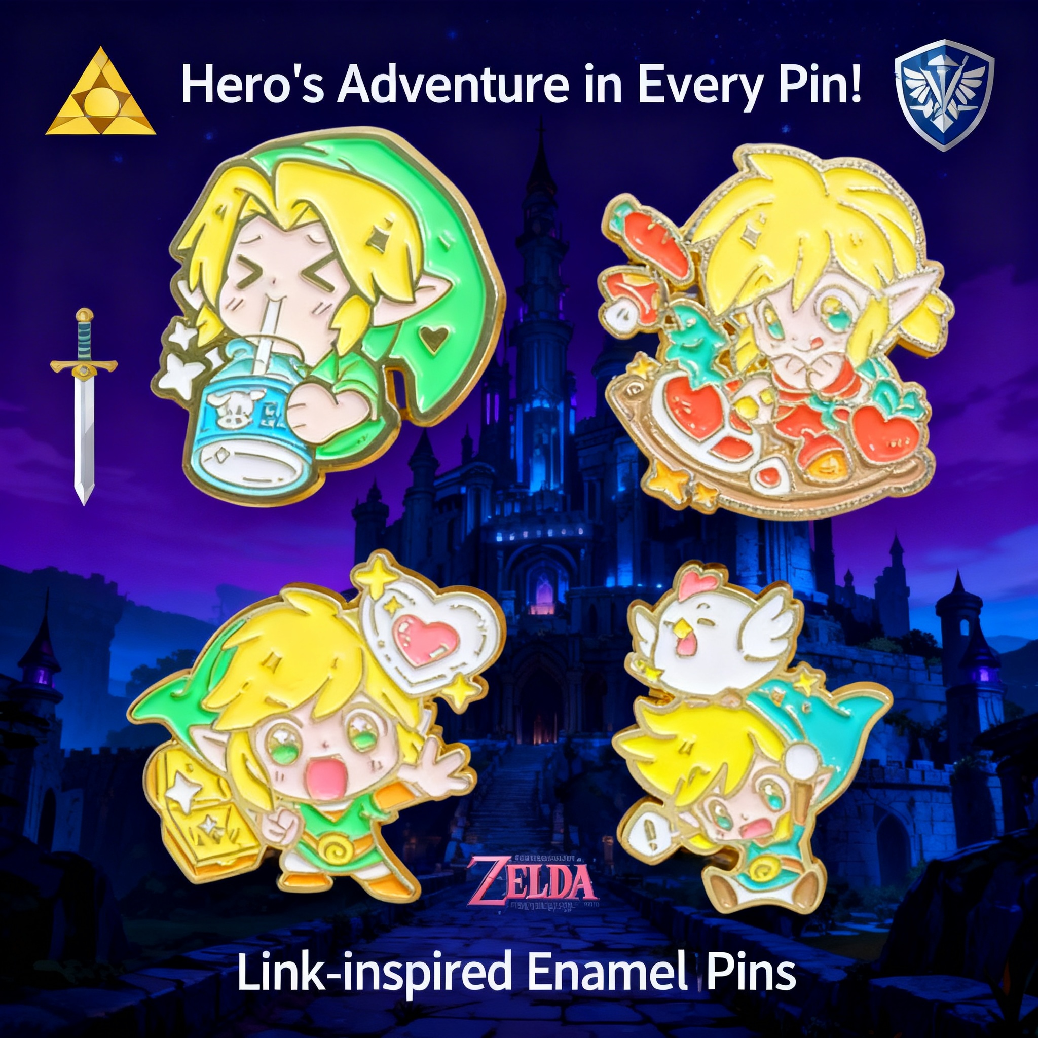 Embroidery Garment - Adventure Game Badges Enamel Pin Brooches