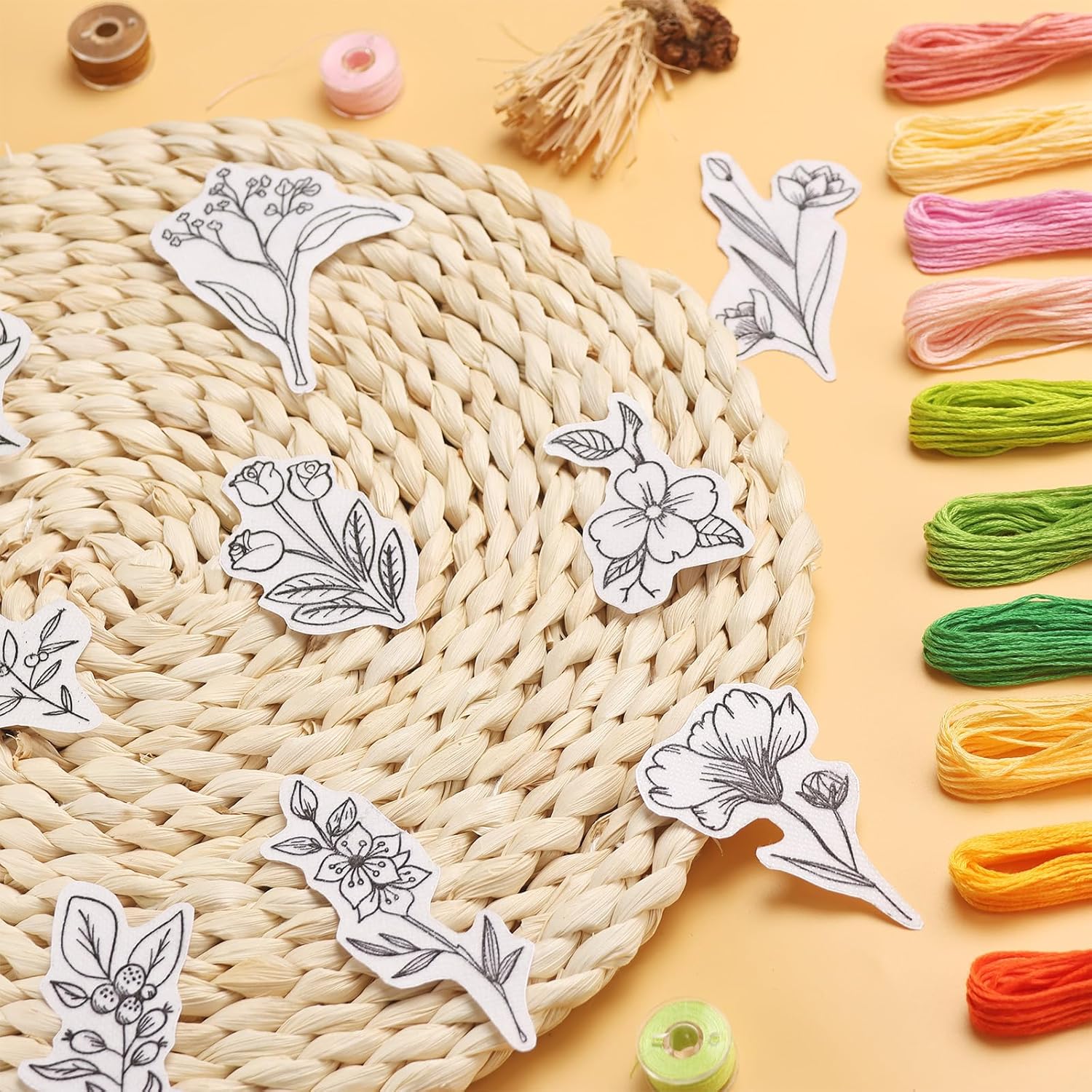 50Pcs Water Soluble Embroidery – обзор и цена Embroidery Flower Pattern