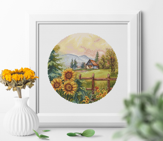 Sunflowers near the Cabin 31-3 – обзор и цена Embroidery Job