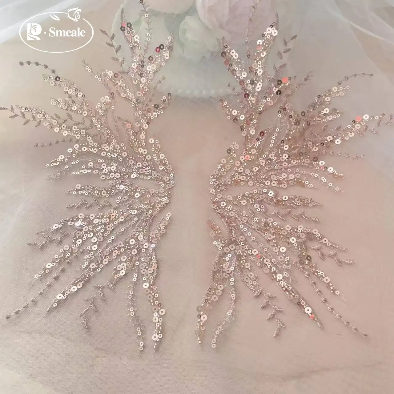 5Pair-2Pair.Rose Gold Sequin T – обзор и цена Embroidery Flower Pattern