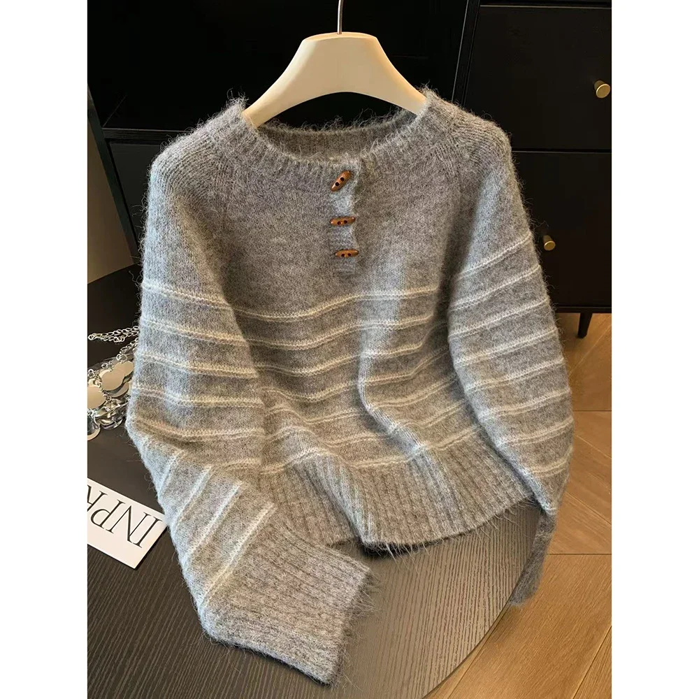 Autumn Winter Women's Striped  – обзор и цена Embroidery Shirt