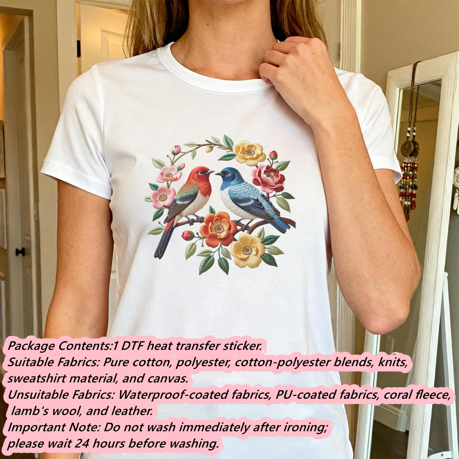1 Piece of Bird Pattern Clothi – обзор и цена Embroidery In The Piece