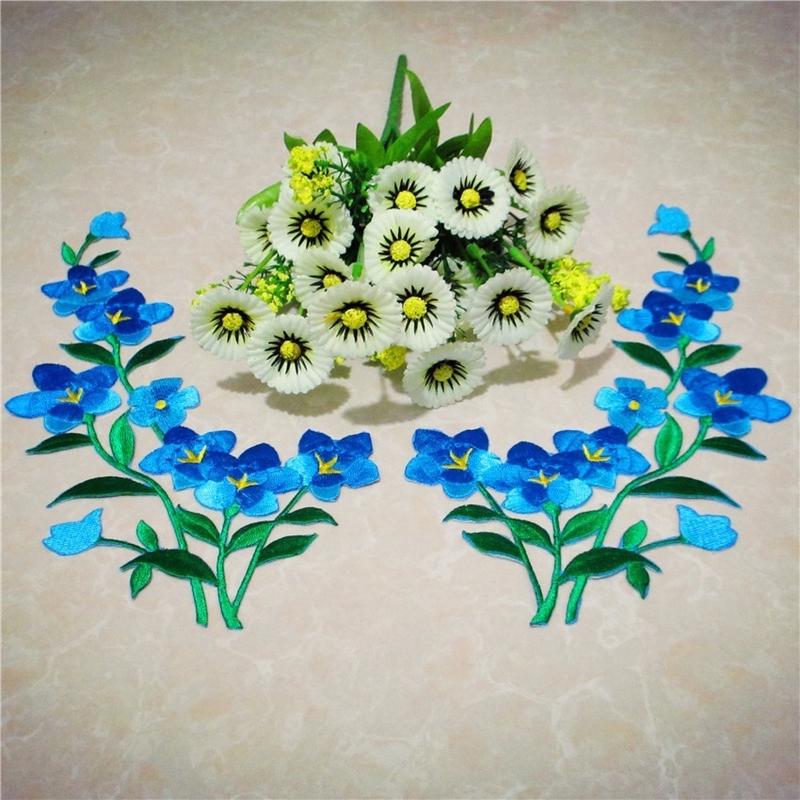 1/2pcs Nice Blue Flower Patch  – обзор и цена Embroidery Flower Pattern