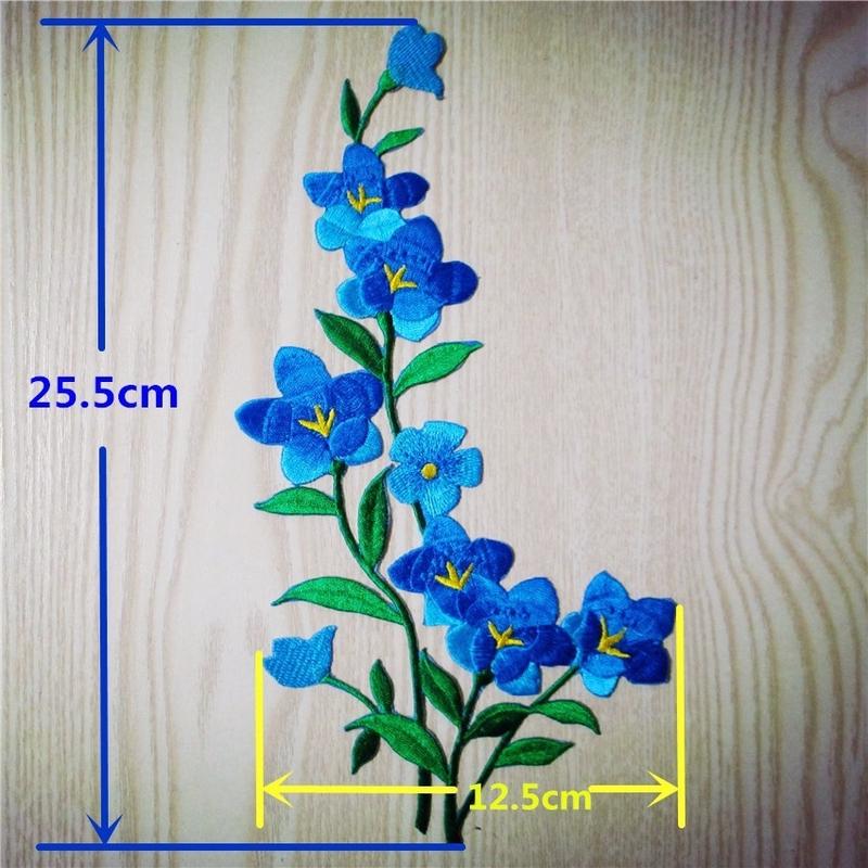 1/2pcs Nice Blue Flower Patch  – обзор и цена Embroidery Flower Pattern