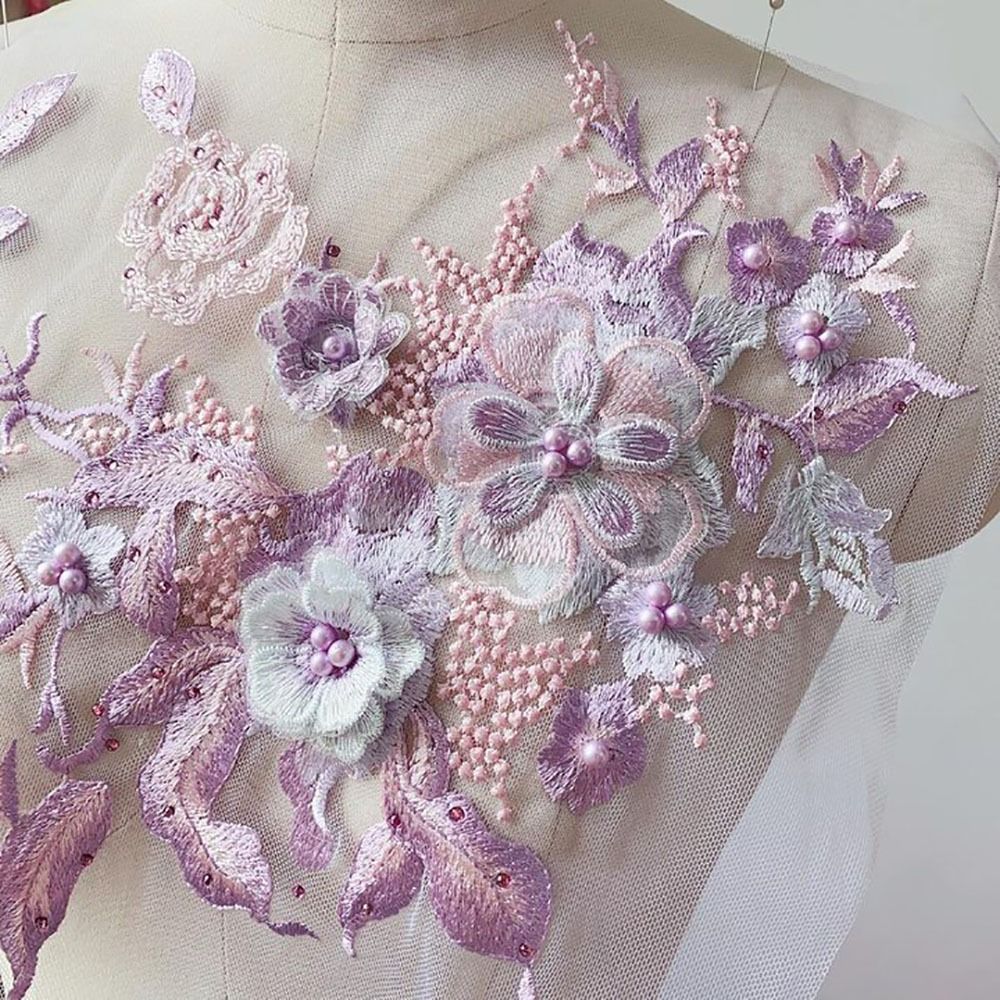 3D Flowers Beaded Lace Fabrics – обзор и цена Embroidery Flower Pattern
