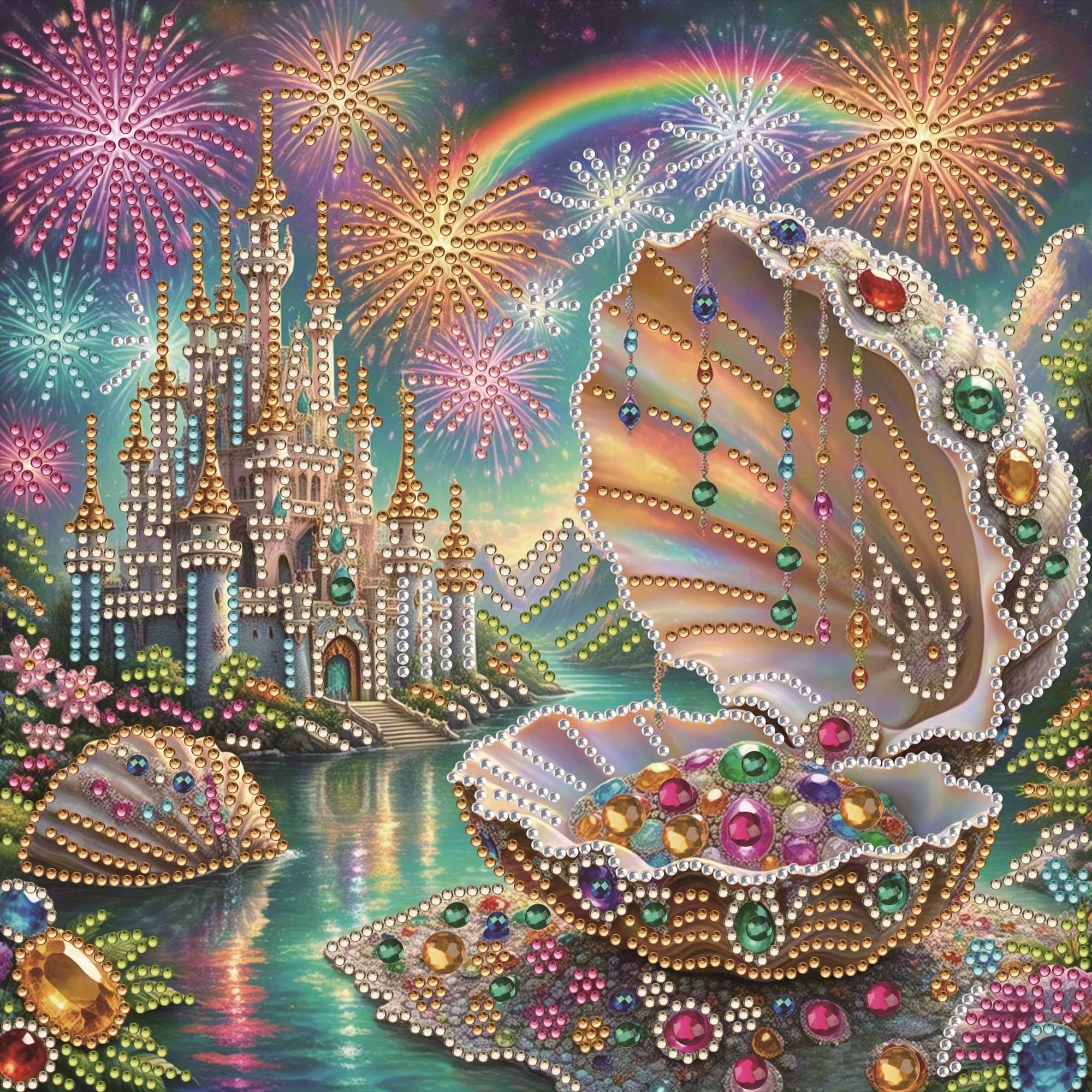 1pc - Shell Pattern Diamond Pa – обзор и цена Embroidery Motif