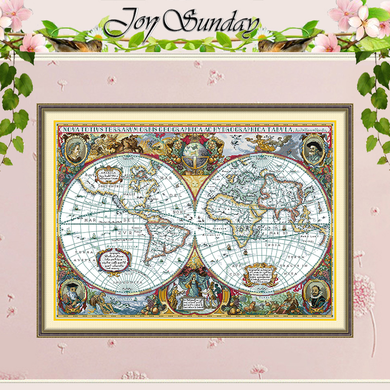 World Map Patterns Counted Cro – обзор и цена Embroidery Job