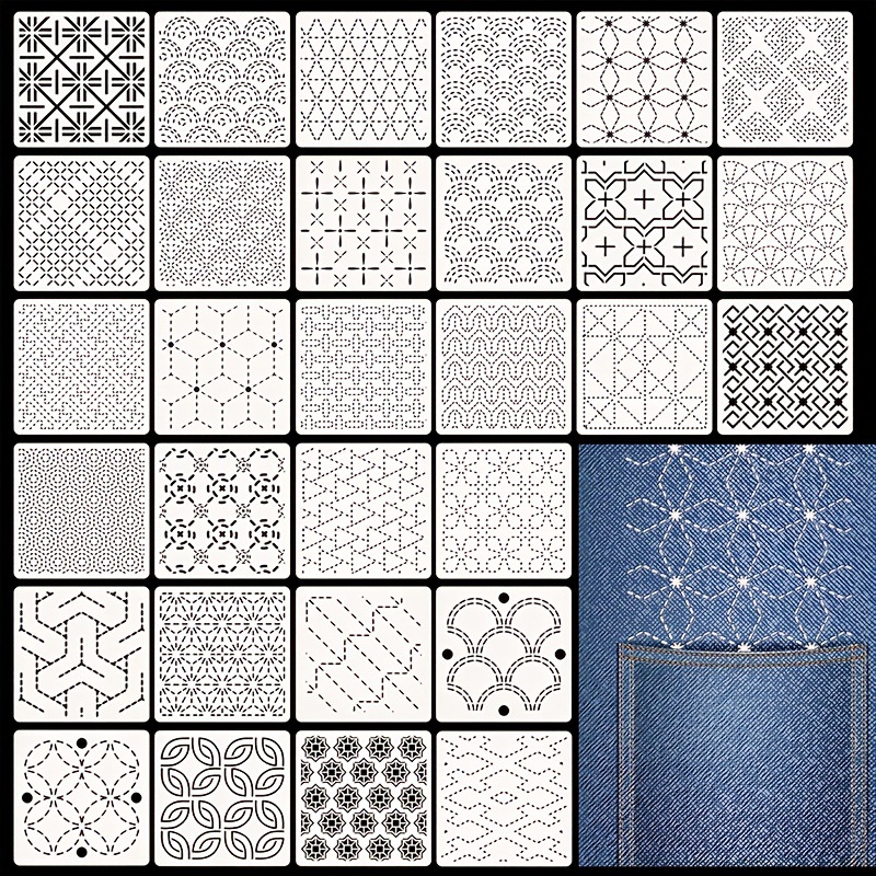 30Pcs Embroidery Templates DIY – обзор и цена Embroidery Motif
