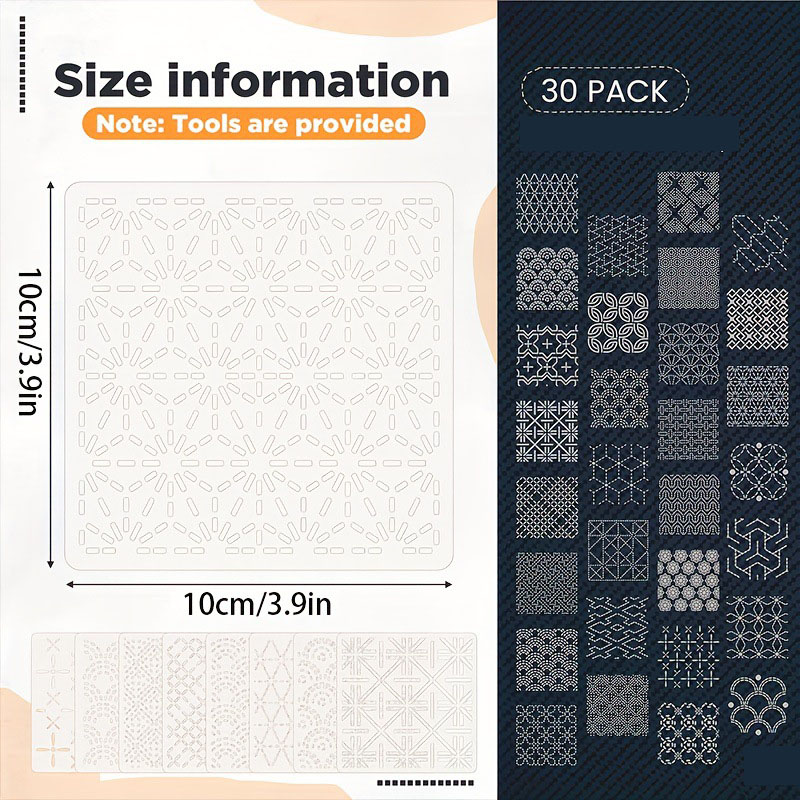 30Pcs Embroidery Templates DIY – обзор и цена Embroidery Motif