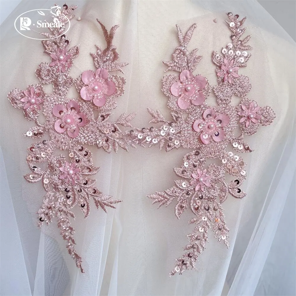 2PCS/1Pair New 12 Colors Sequi – обзор и цена Embroidery Flower Pattern