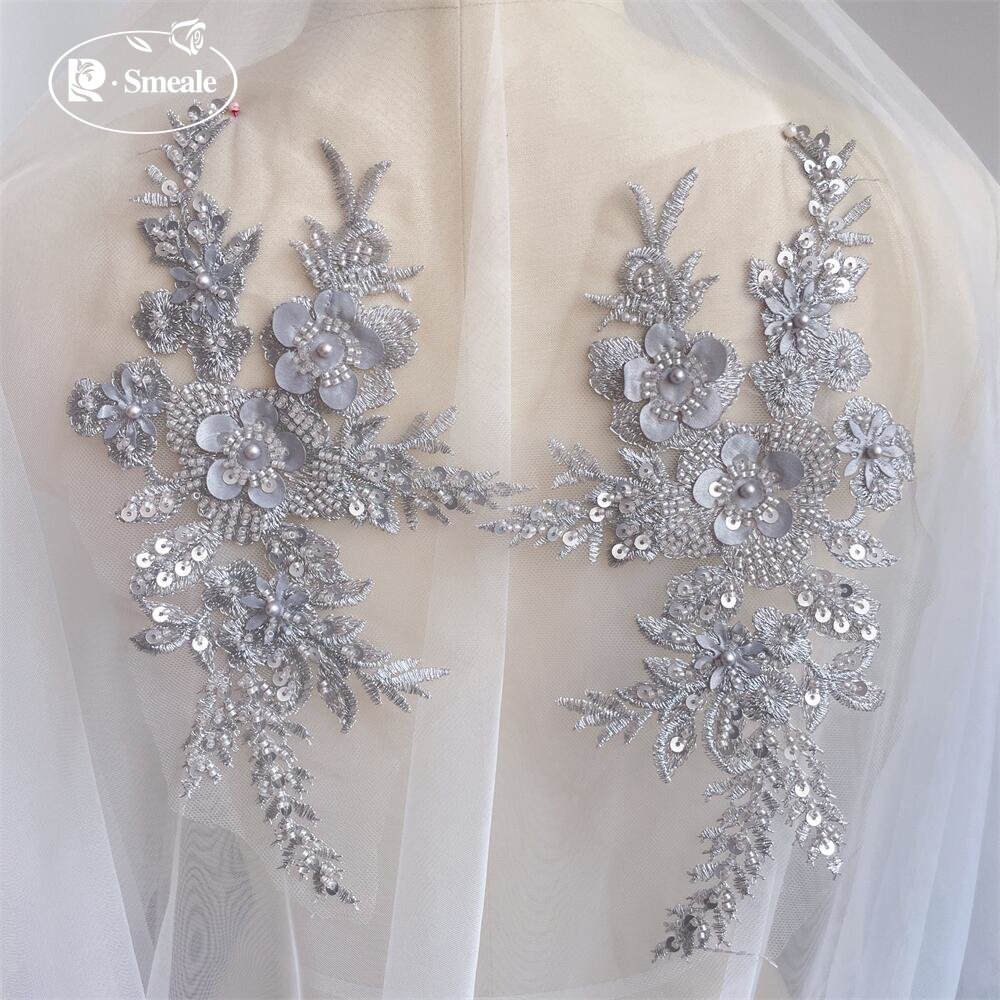 2PCS/1Pair New 12 Colors Sequi – обзор и цена Embroidery Flower Pattern
