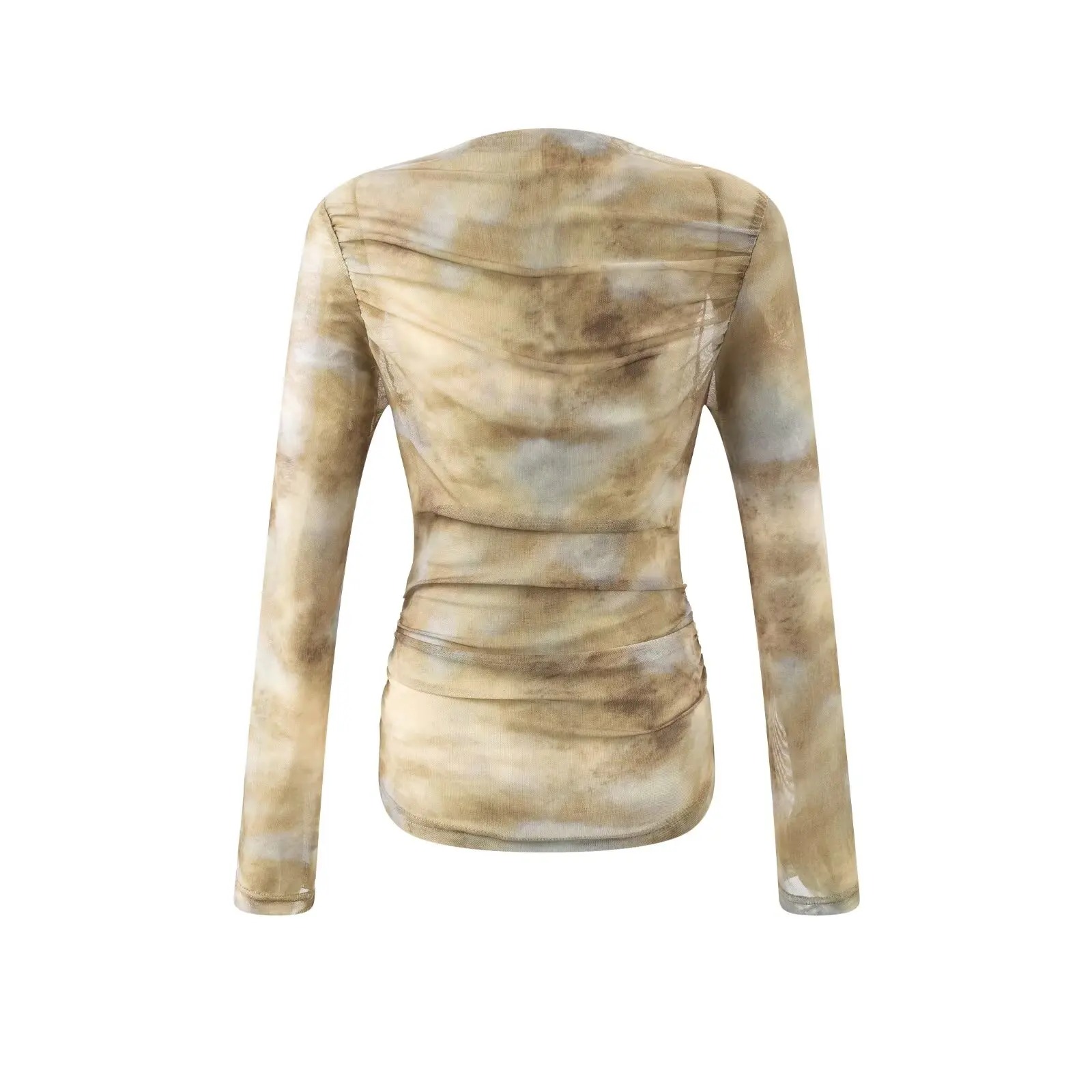 2025 Sexy Tie-Dye Print Ruched – обзор и цена Embroidery Shirt