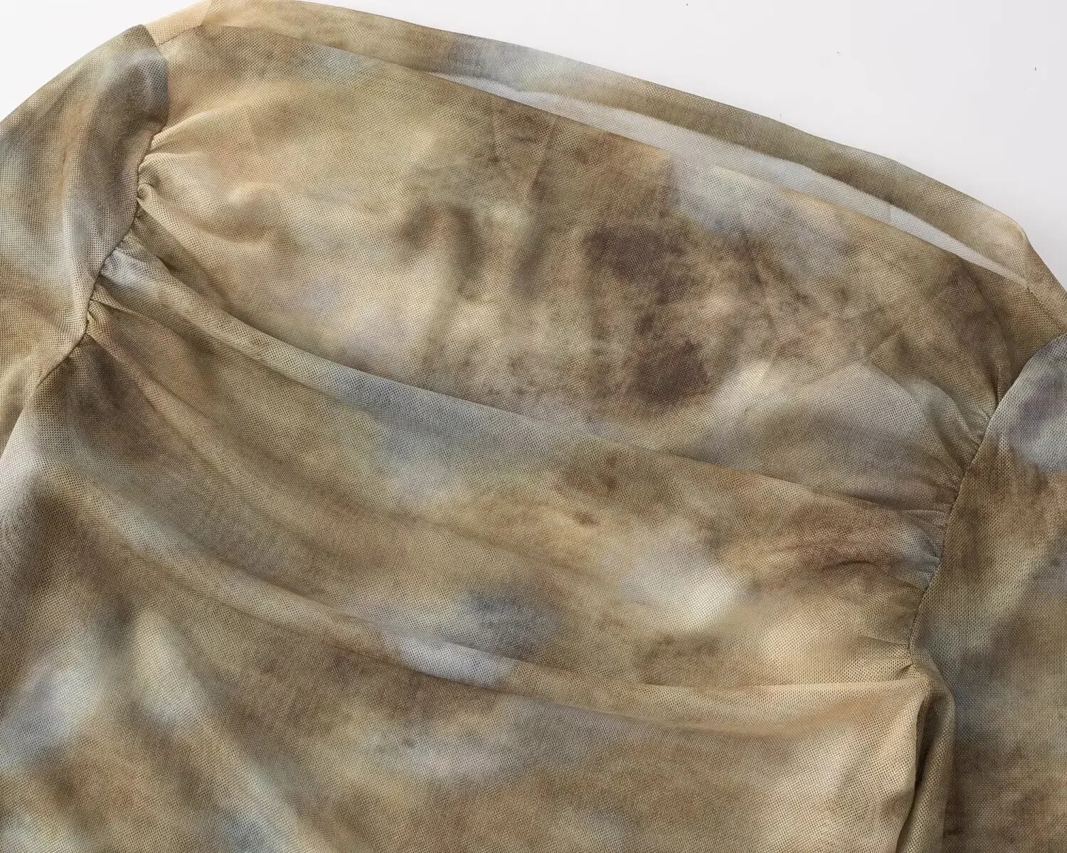 2025 Sexy Tie-Dye Print Ruched – обзор и цена Embroidery Shirt