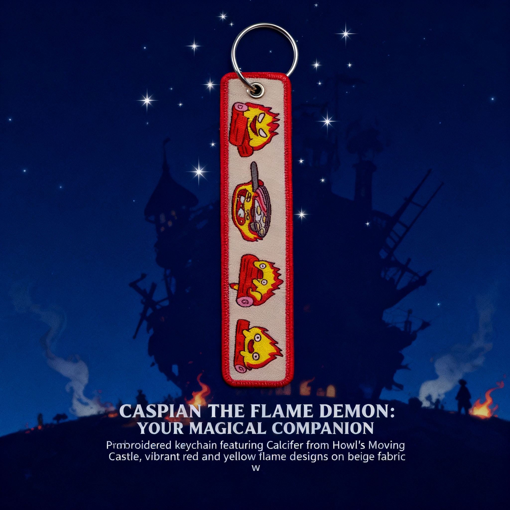 Anime Fire Embroidery Key Fobs – обзор и цена Embroidery Gift