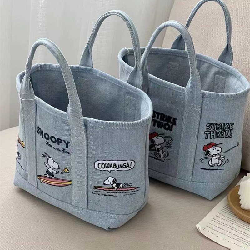 New Snoopy Comic Denim Tote, L – обзор и цена Embroidery Job