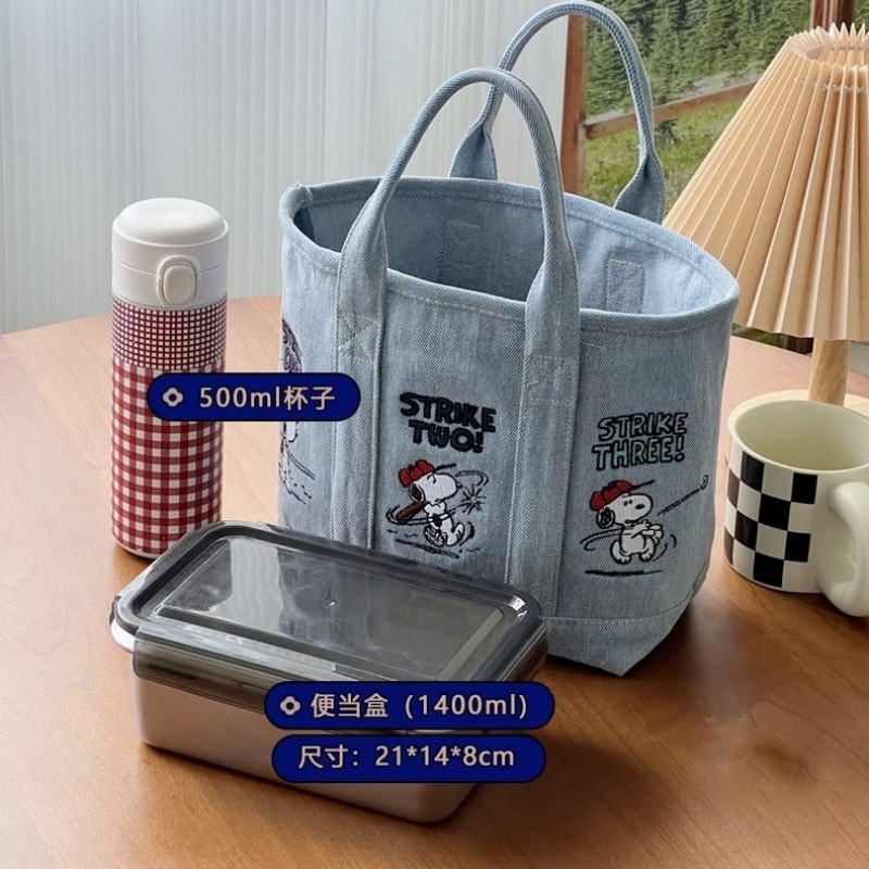 New Snoopy Comic Denim Tote, L – обзор и цена Embroidery Job