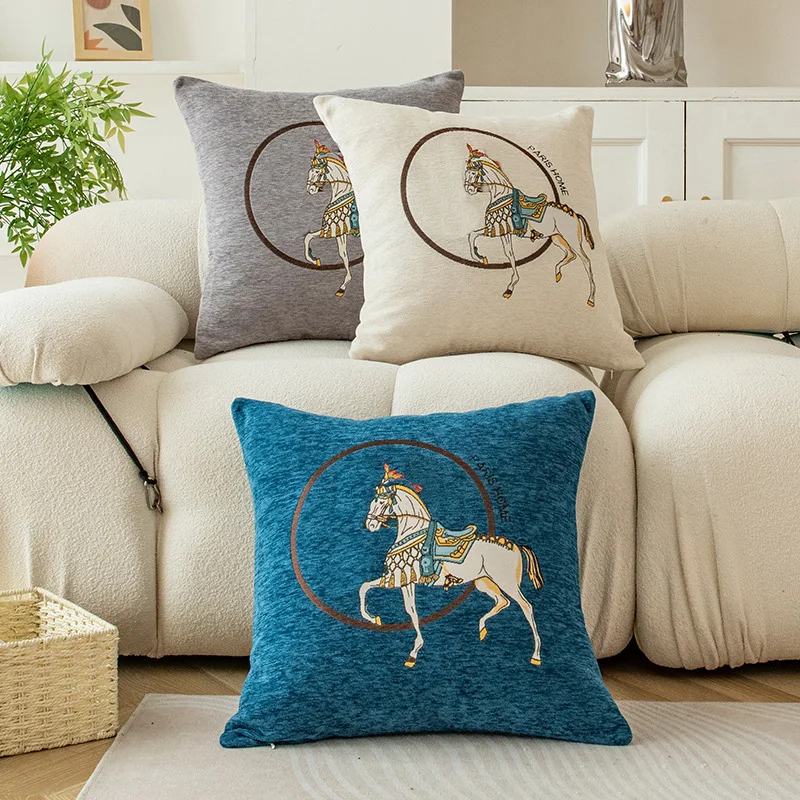 Horse 45cm Throw Pillow Cushio – обзор и цена Embroidery Horse