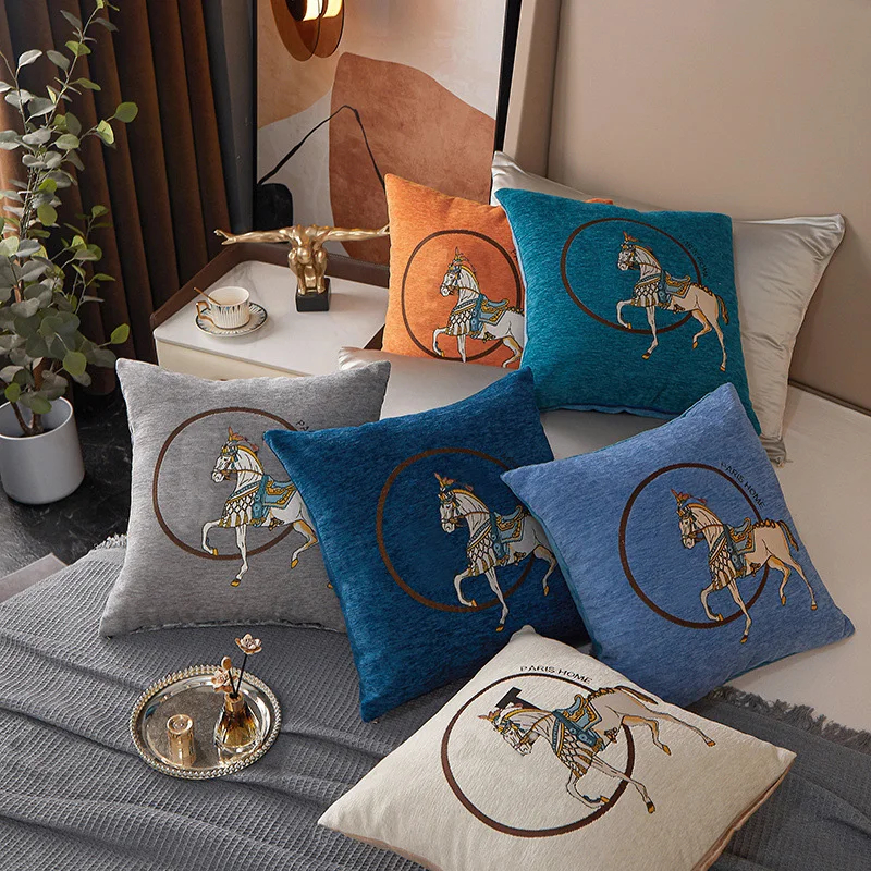 Horse 45cm Throw Pillow Cushio – обзор и цена Embroidery Horse