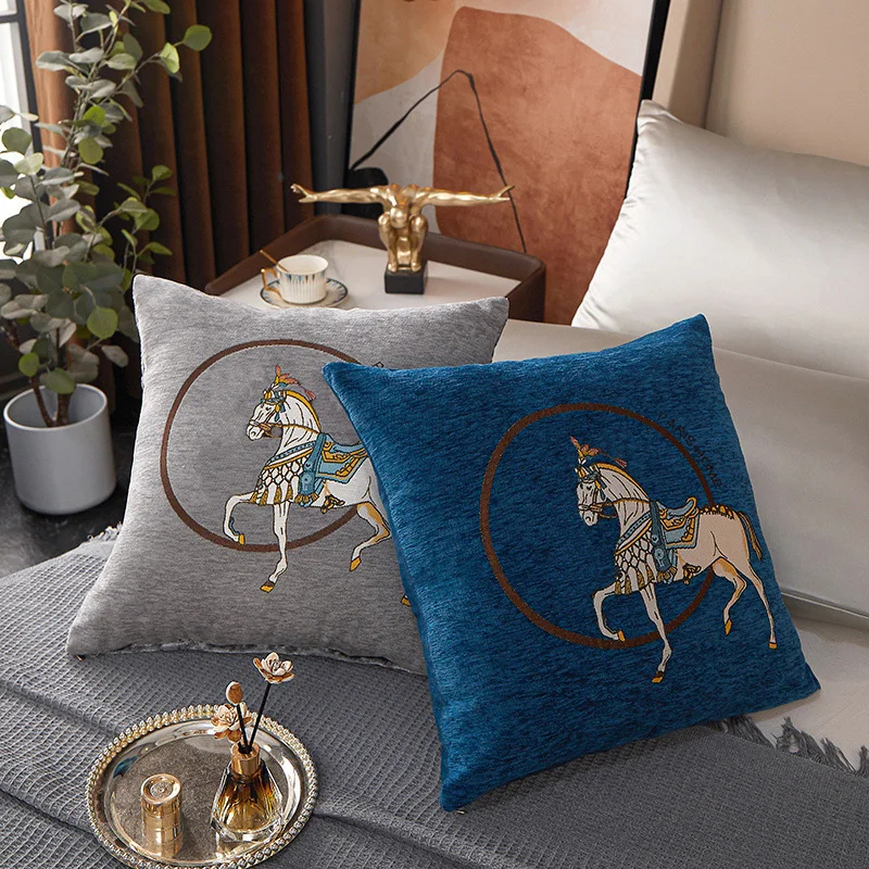Horse 45cm Throw Pillow Cushio – обзор и цена Embroidery Horse