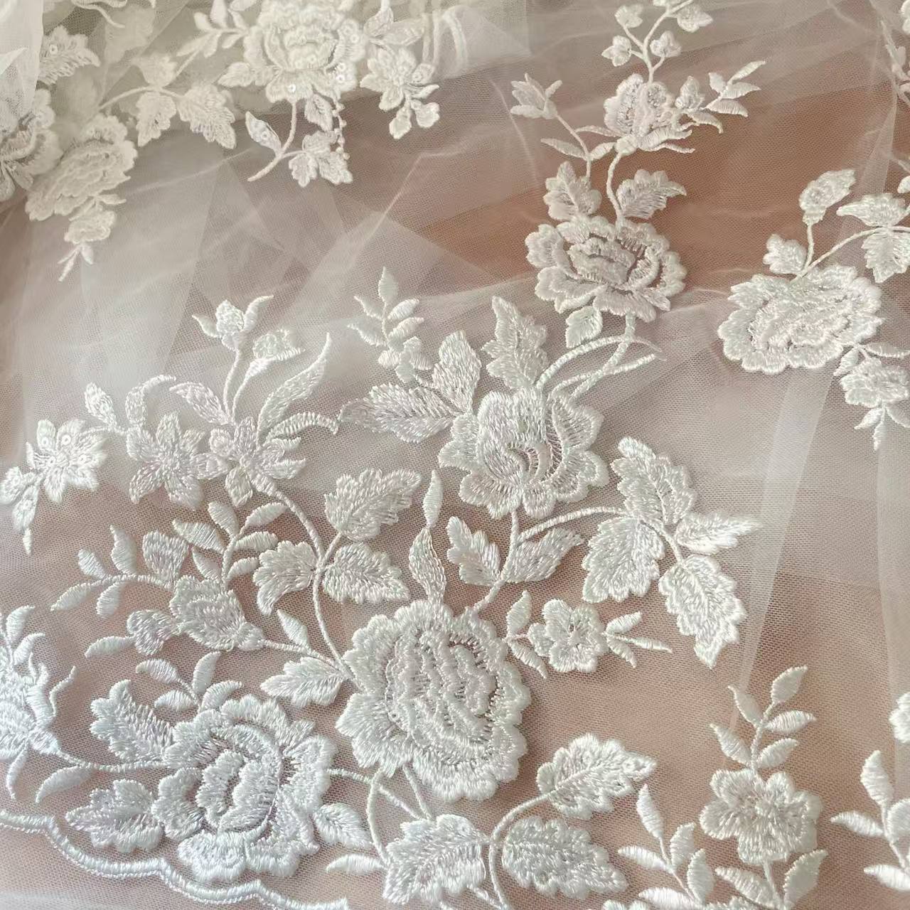 French Embroidered Lace Fabric – обзор и цена Embroidery Flower Pattern