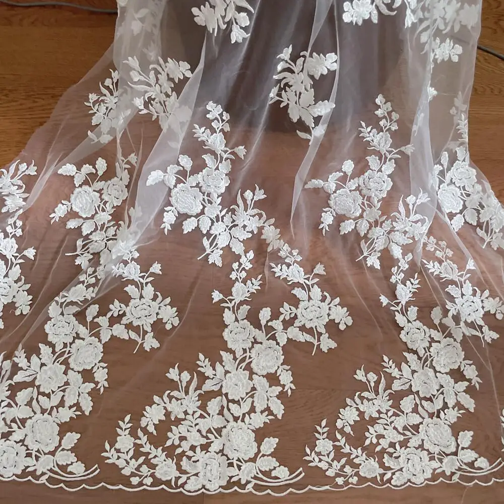 French Embroidered Lace Fabric – обзор и цена Embroidery Flower Pattern