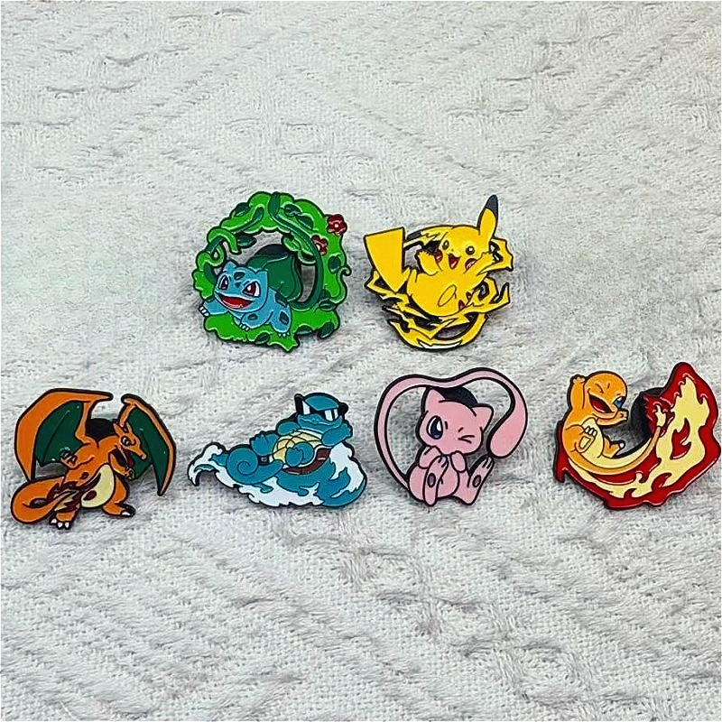 6pcs Anime Pins Set Pokemon En – обзор и цена Embroidery Garment